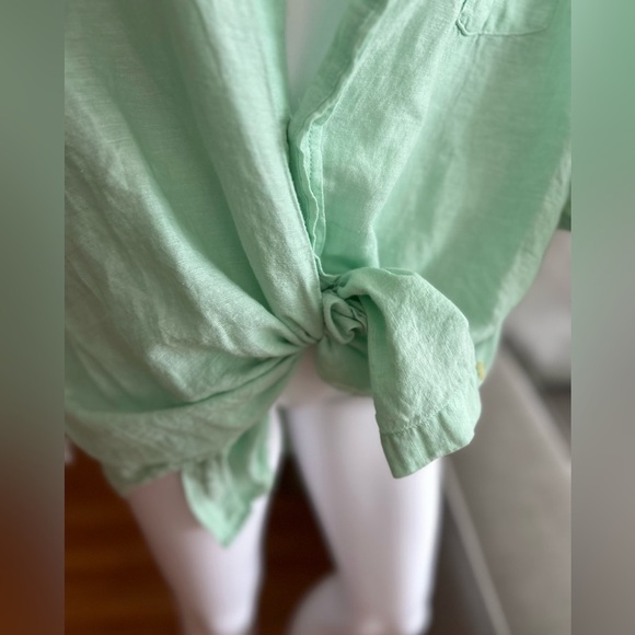 Old Navy Linen Lime Green Boho Summer Beach Unisex Shirt Size XXL - Picture 8 of 10